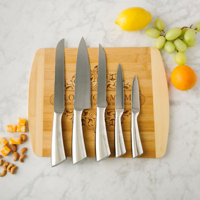 Personalized Mother's Day Two-Tone (Rounded Edge) Bamboo Cutting Boards
