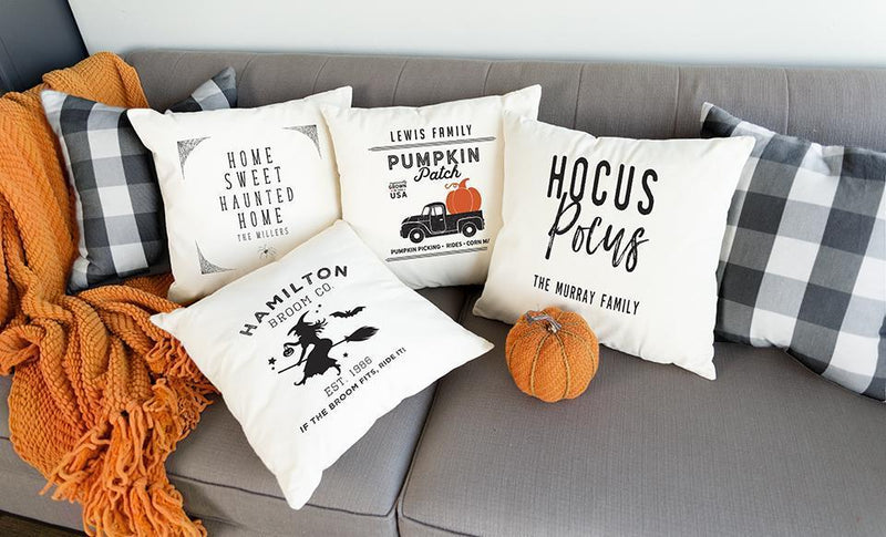 Personalized Haunted Home Throw Pillow Covers
