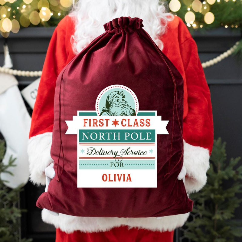 Personalized Christmas Santa Bags (Velvet)