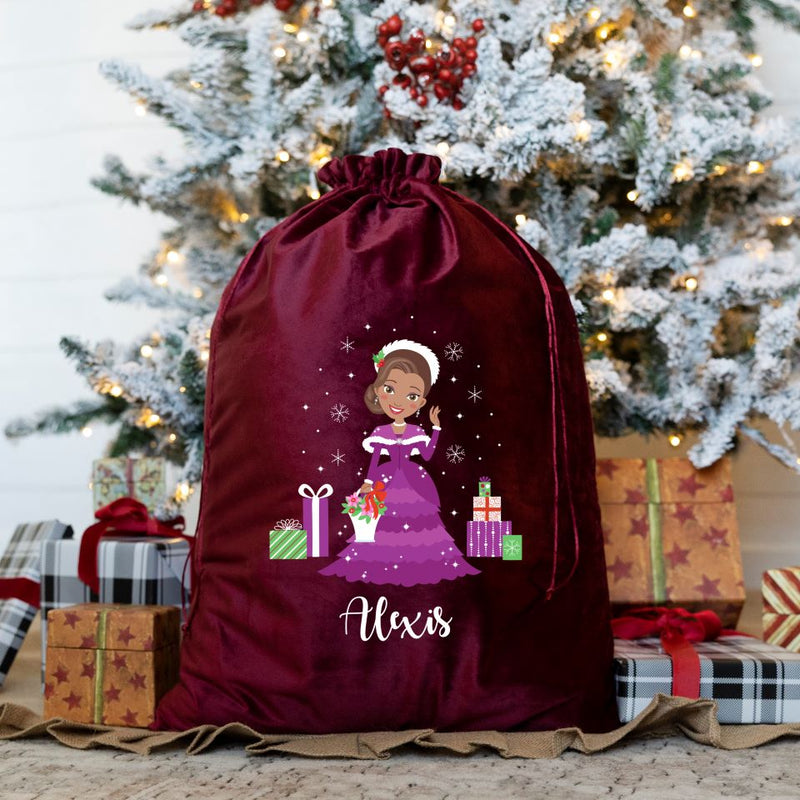 Personalized Princess Santa Bags (Velvet)
