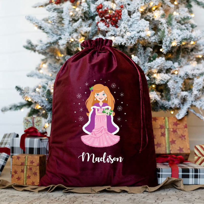 Personalized Princess Santa Bags (Velvet)
