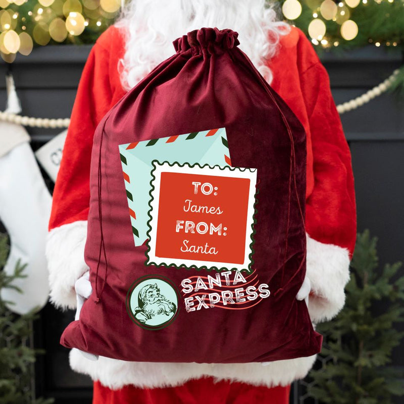 Personalized Christmas Santa Bags (Velvet)