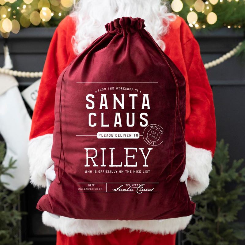 Personalized Christmas Santa Bags (Velvet)