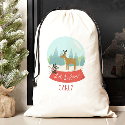 Personalized Jumbo Santa Gift Bags for Girls