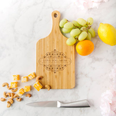 Personalized Mother's Day Handled Bamboo Serving Boards