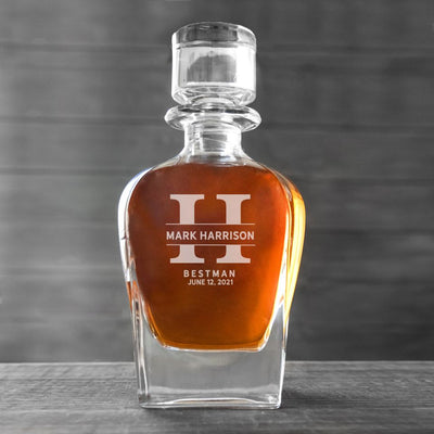 Personalized Groomsmen Antique Decanter - 5 Set