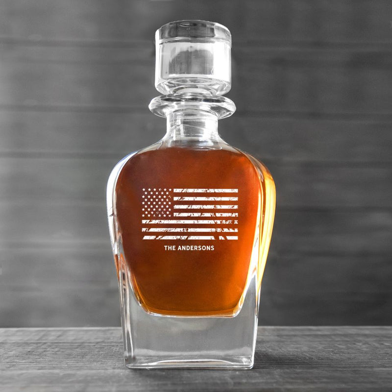 Personalized Antique 24 oz. Whiskey Decanter - Patriotic Designs