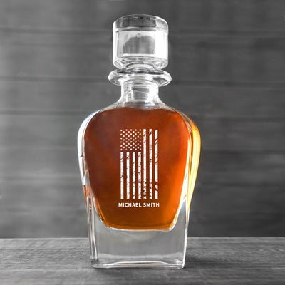 Personalized Antique 24 oz. Whiskey Decanter - Patriotic Designs