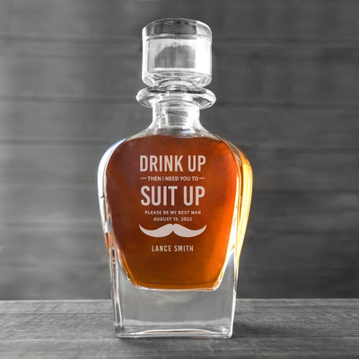 Personalized Groomsmen Proposal Antique 24 oz. Whiskey Decanter