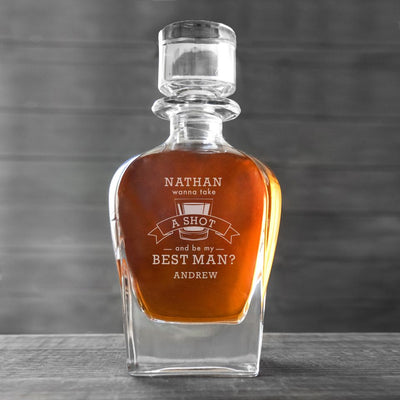 Personalized Groomsmen Proposal Antique 24 oz. Whiskey Decanter