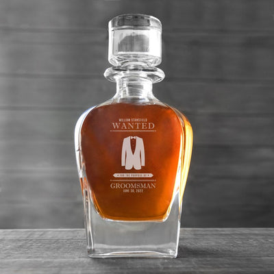 Personalized Groomsmen Proposal Antique 24 oz. Whiskey Decanter