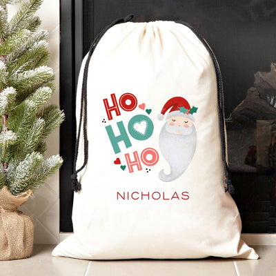 Personalized Merry and Bright Jumbo Santa Gift Bags