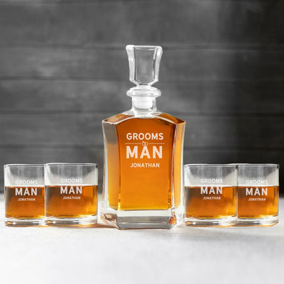 Personalized Glass Whiskey Decanter - Original Groomsmen Designs