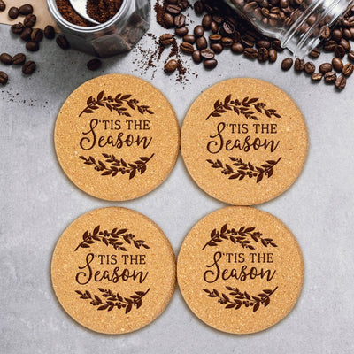 Personalized Christmas Cork Coasters
