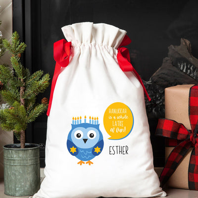 Personalized Hanukkah Drawstring Gift Bags