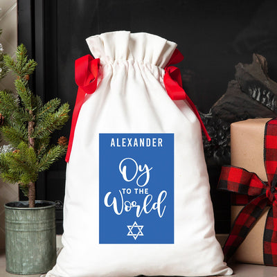 Personalized Hanukkah Drawstring Gift Bags