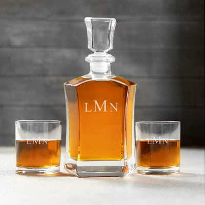 Corporate | Personalized Decanter Set with 2 Whiskey Glasses