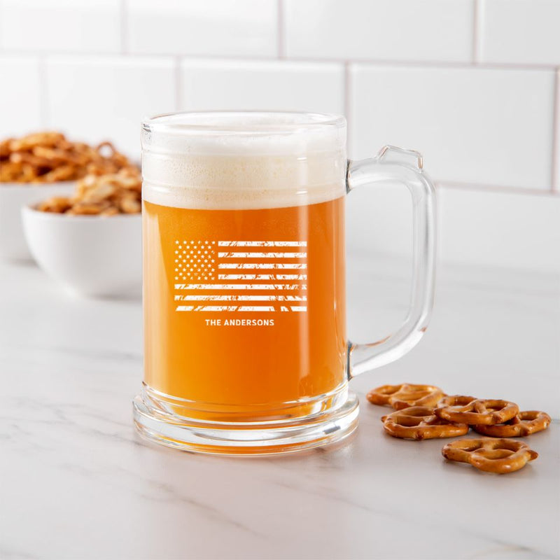 Personalized 16 oz. Beer Mug - Patriotic Designs