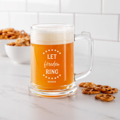 Personalized 16 oz. Beer Mug - Patriotic Designs