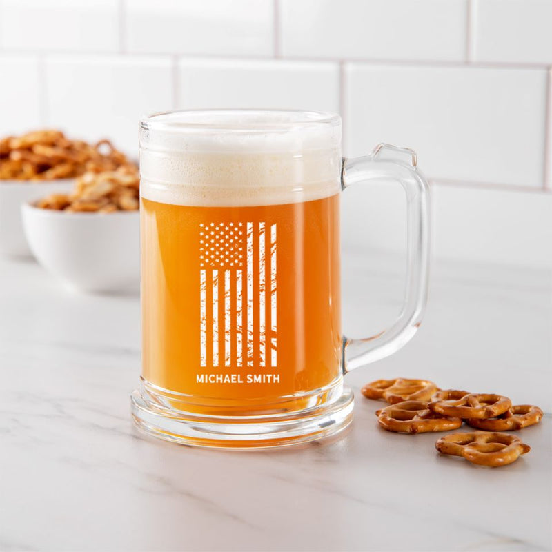 Personalized 16 oz. Beer Mug - Patriotic Designs