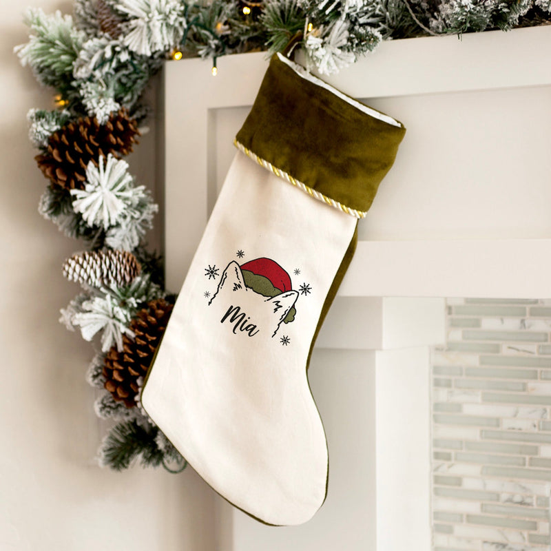 Personalized Velvet-trimmed Christmas Pet Stockings