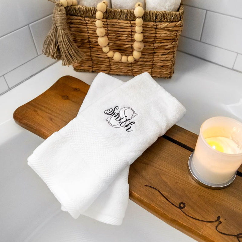 His/hers Embroidered Towel Hand Bath Sheet 