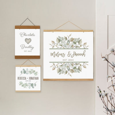 Personalized Wedding Hanging Canvas Prints (Multiple Sizes)