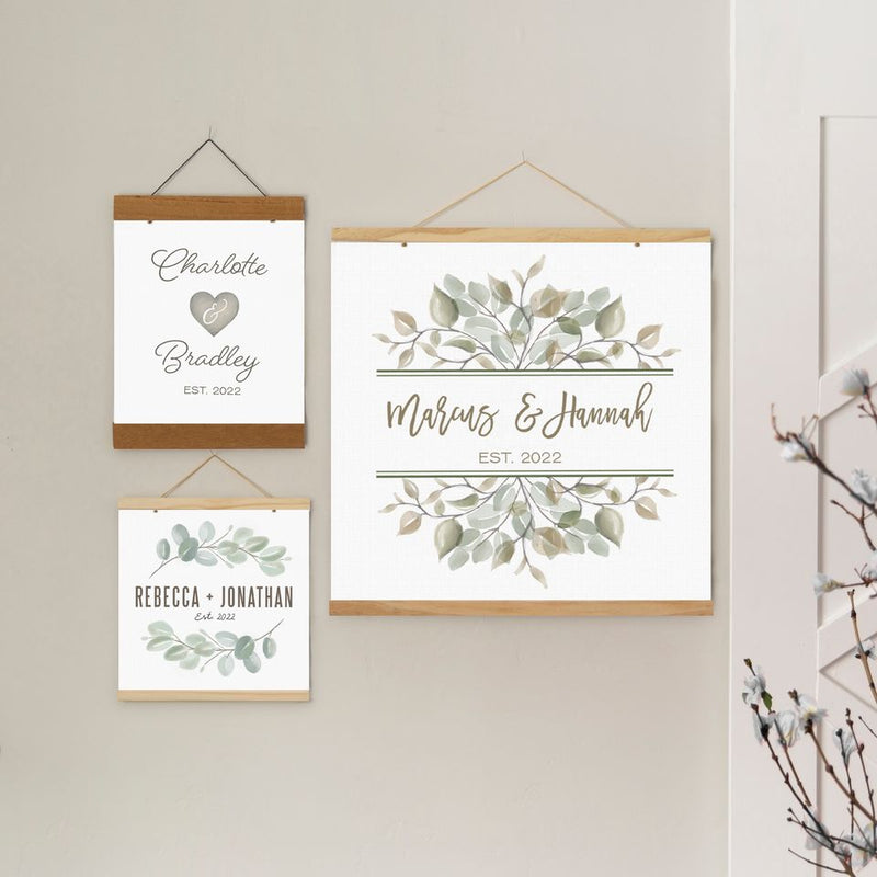 Personalized Wedding Hanging Canvas Prints (Multiple Sizes)