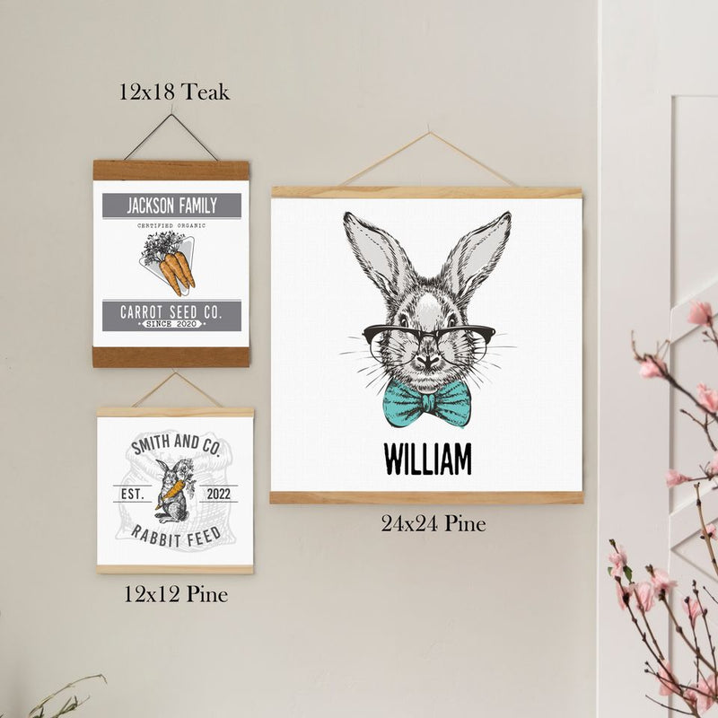 Personalized Vintage Farmhouse Easter Hanging Canvas Prints (Multiple Sizes)