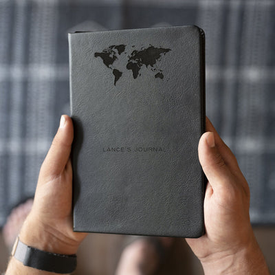 Personalized Black Faux Leather Journals