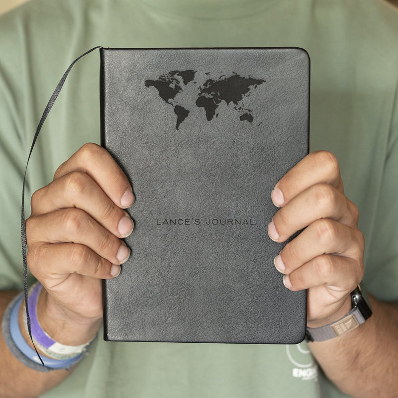 Personalized Black Faux Leather Journals