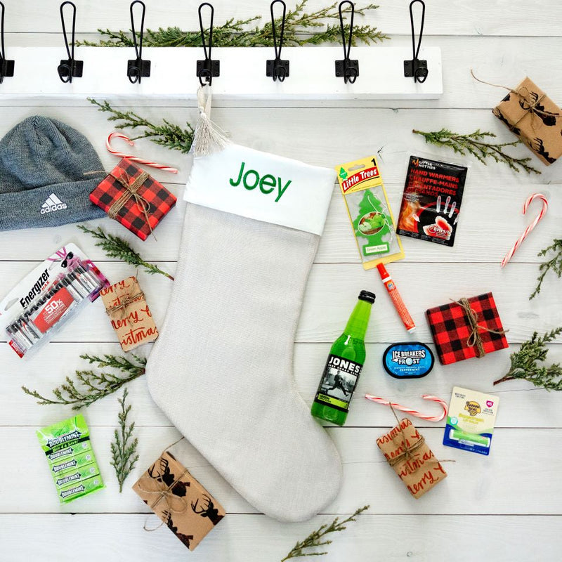 Personalized Embroidered Cotton Stockings with Tassel