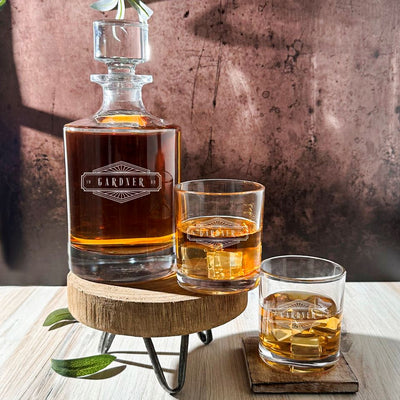 Personalized 30 oz. Glass Decanter - Modern Designs