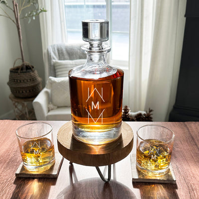 Personalized 30 oz. Glass Decanter - Modern Designs