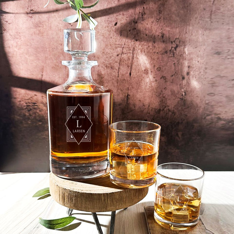 Personalized 30 oz. Glass Decanter - Modern Designs