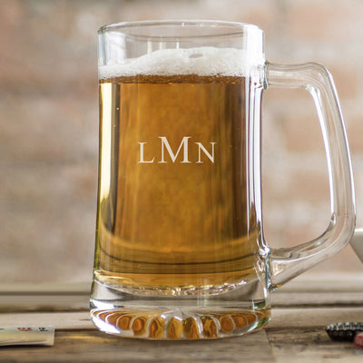 Personalized Monogram 25 oz. Beer Mug - 6 Designs