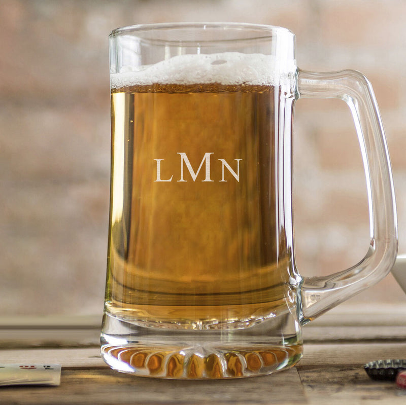 Personalized Monogram 25 oz. Beer Mug - 6 Designs