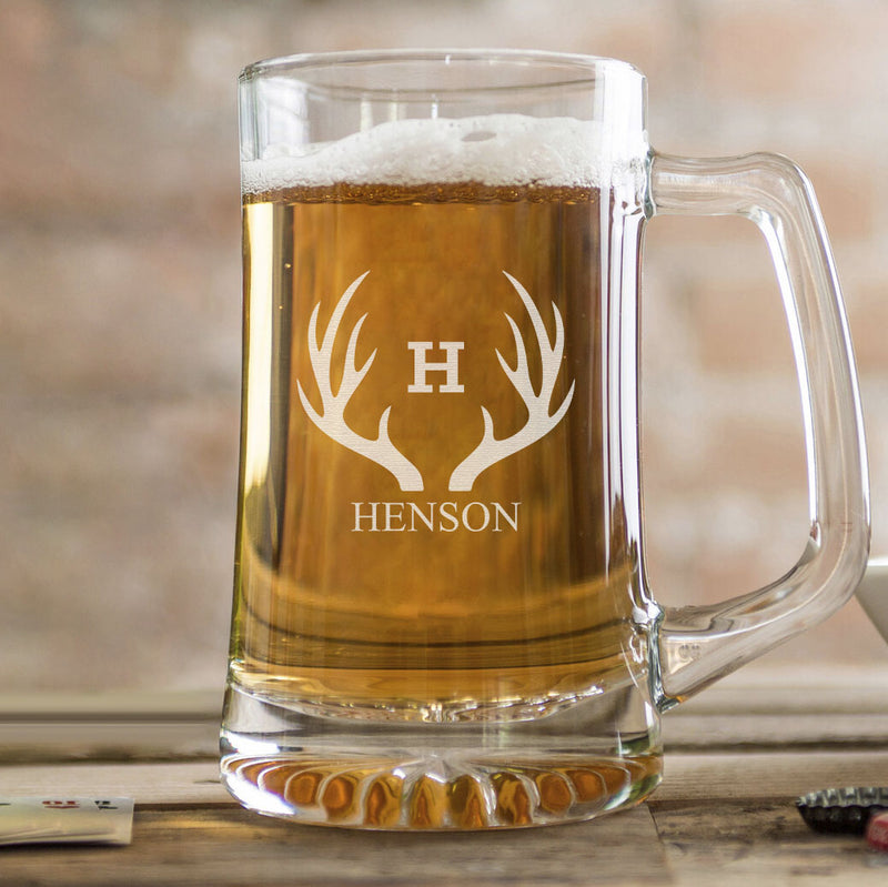 Personalized Monogram 25 oz. Beer Mug - 6 Designs