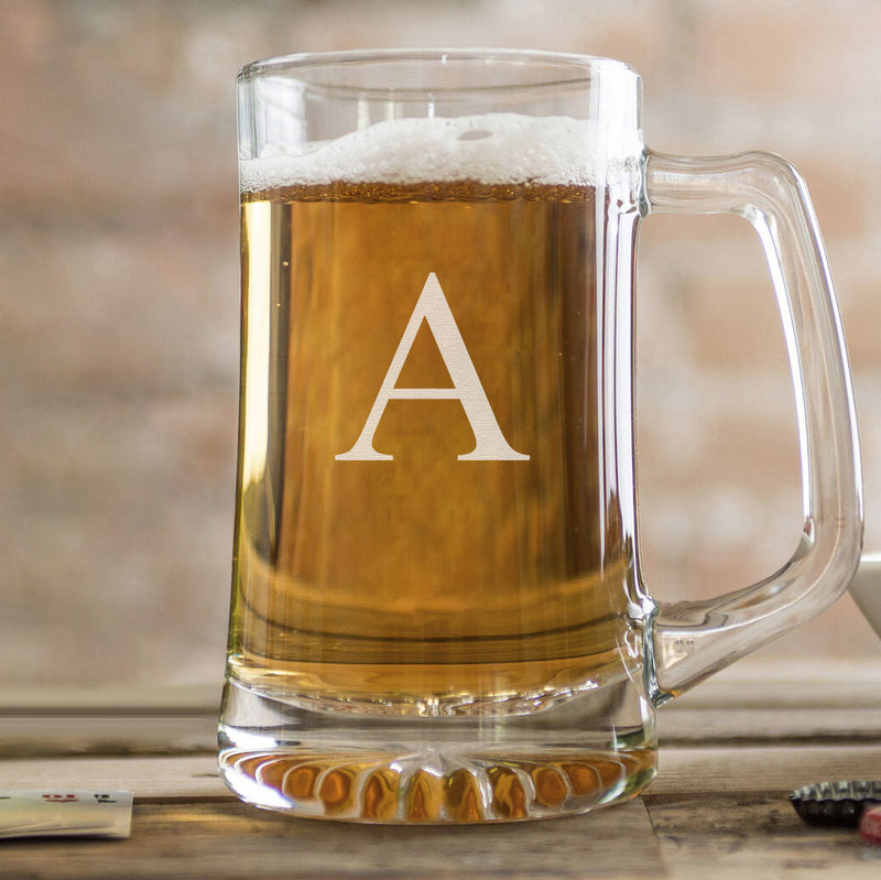Personalized Monogram 25 oz. Beer Mug - 6 Designs