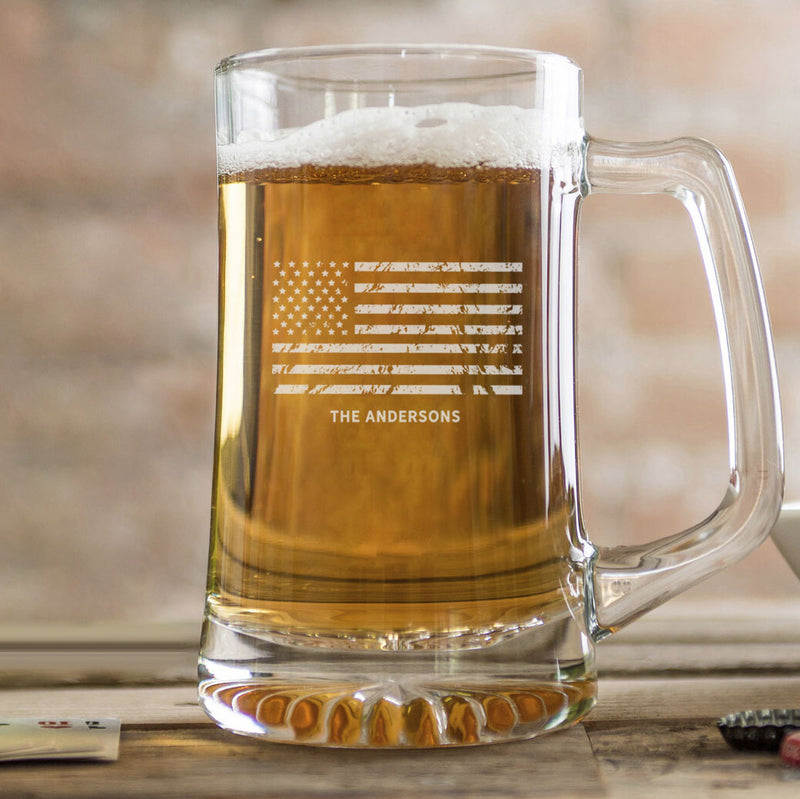 Personalized 25 oz. Monogrammed Sports Mug - Patriotic Designs