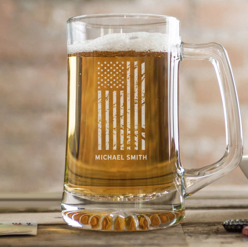 Personalized 25 oz. Monogrammed Sports Mug - Patriotic Designs