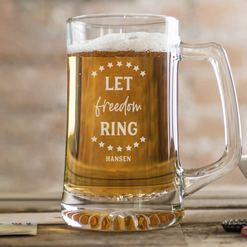 Personalized 25 oz. Monogrammed Sports Mug - Patriotic Designs
