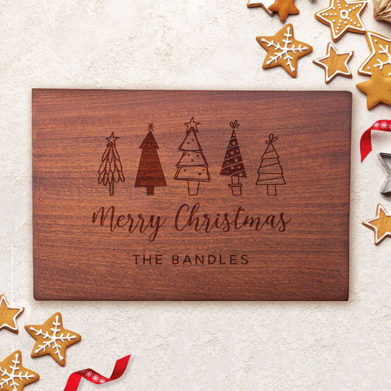 Personalized 10x15 Holiday Mahogany Cutting Boards