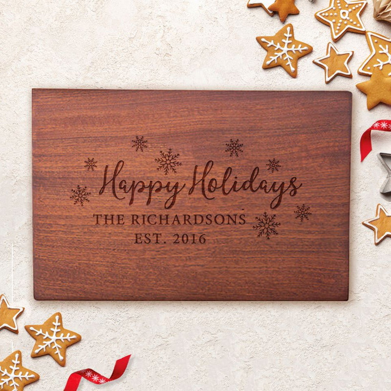 Personalized 10x15 Holiday Mahogany Cutting Boards