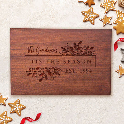 Personalized 10x15 Holiday Mahogany Cutting Boards