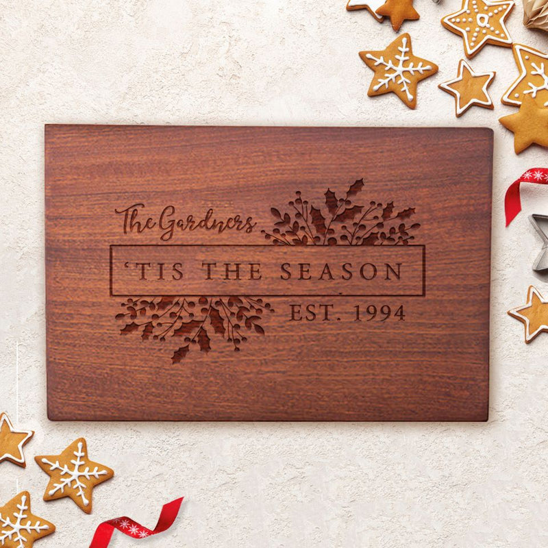 Personalized 10x15 Holiday Mahogany Cutting Boards