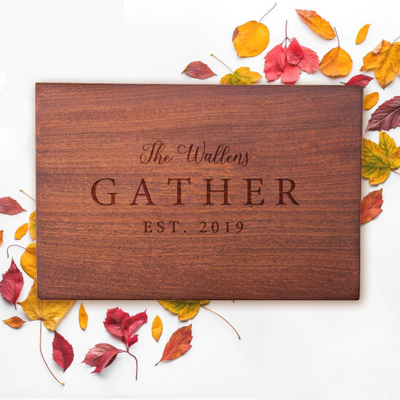 Personalized 10x15 Holiday Mahogany Cutting Boards