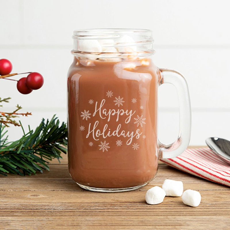Personalized Christmas Mason Jar Mugs
