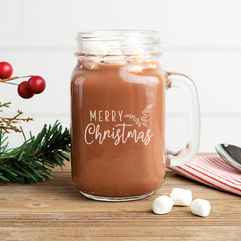 Personalized Christmas Mason Jar Mugs