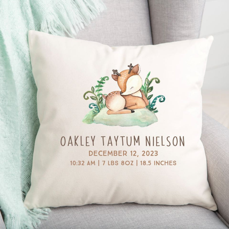 Personalized Baby Stats Throw Pillow Covers